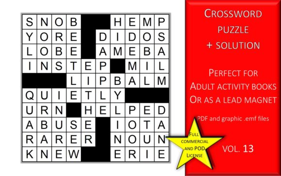Crossword Puzzle Page with Solutions V13: A Practical Asset for Publishers and Creators