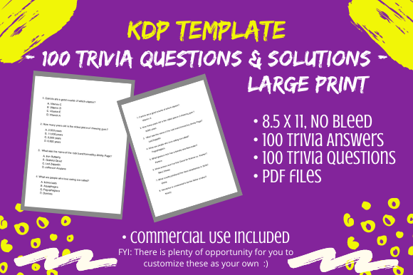 Evaluating 100 Trivia Questions Answers Large Print for KDP Activity Book Creation