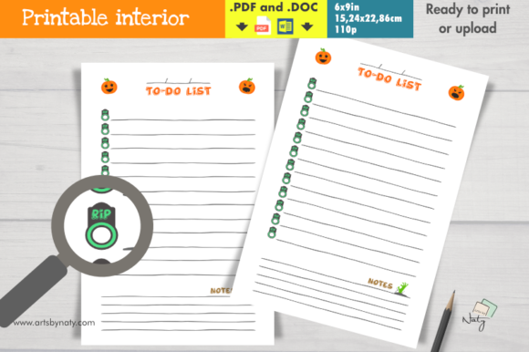 Halloween To-Do List Printable Notebook Design