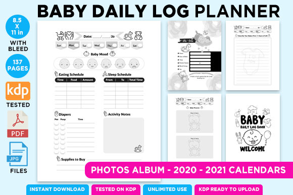 KDP Baby Log Daily Planner Notebook: A Comprehensive Interior Solution for Creators and Parents