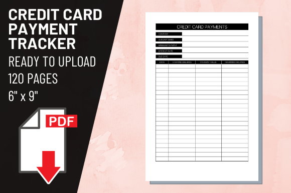 KDP Interior Credit Card Payment Tracker Design