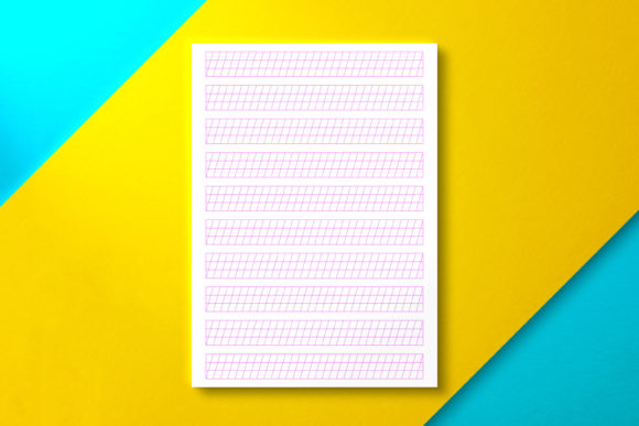 Purple Calligraphy Grid Paper for Creative Projects