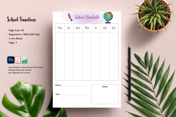 School Timeline: Streamlining Visual Planning with Editable Vector Templates