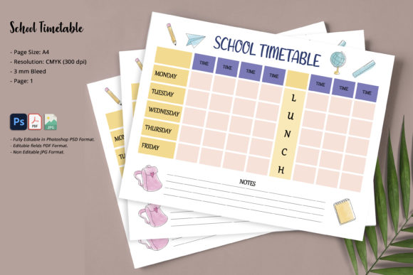 School Timetable: Mastering Organization with Minimalist Design